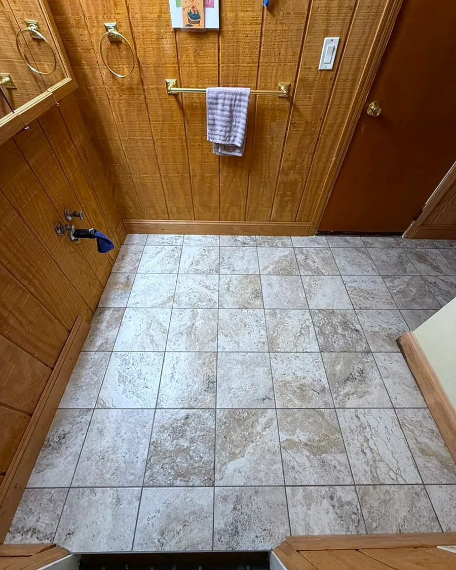 Bathroom floor — after