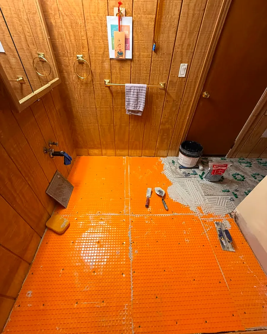 Bathroom floor — before